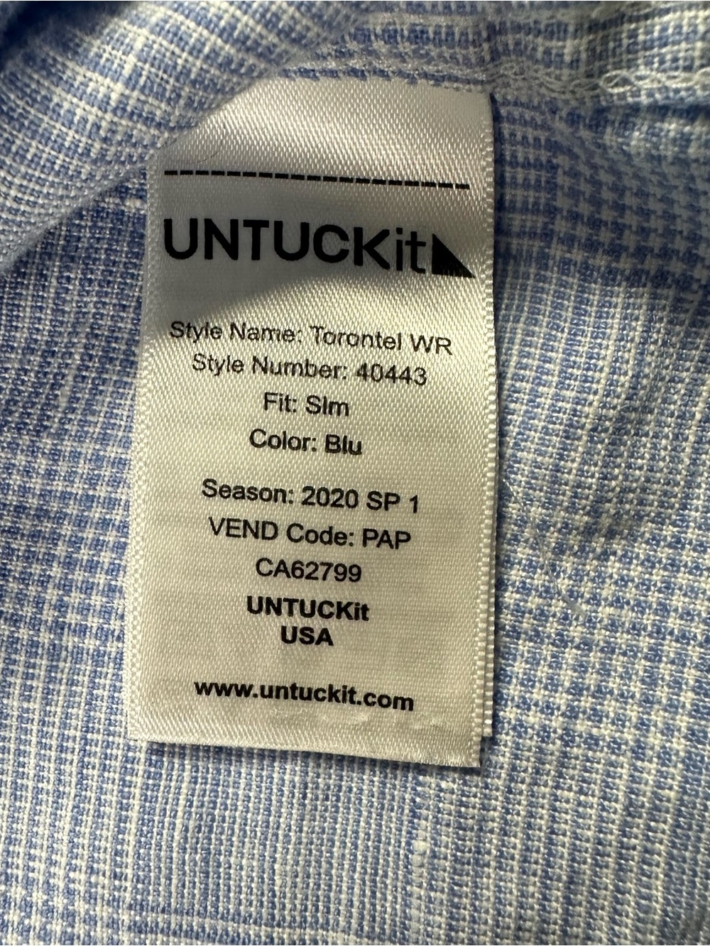 UNTUCKit Torontel WR Linen Shirt Mens L Blue Long Sleeve Button Down - Picture 7 of 8